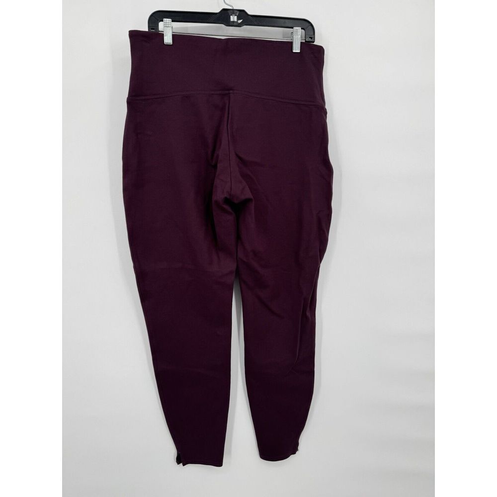 Spanx Ankle Ponte Split Hem Legging Burgundy Women's Size 1X EUC - Picture 2 of 7